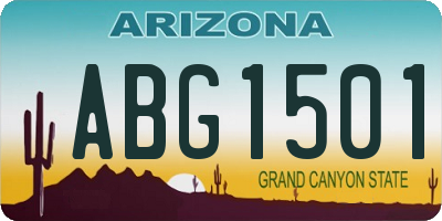 AZ license plate ABG1501