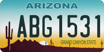 AZ license plate ABG1531