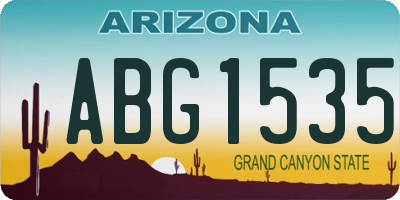 AZ license plate ABG1535