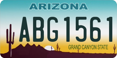 AZ license plate ABG1561