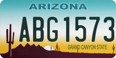 AZ license plate ABG1573