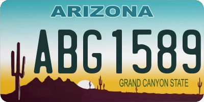 AZ license plate ABG1589
