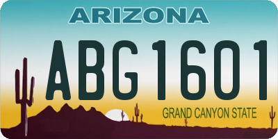 AZ license plate ABG1601