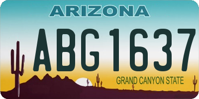 AZ license plate ABG1637
