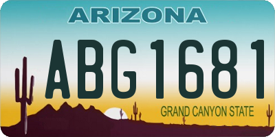 AZ license plate ABG1681