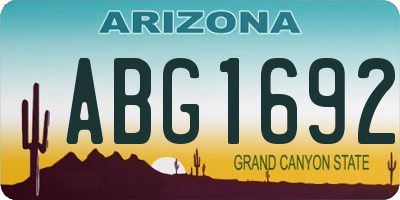 AZ license plate ABG1692