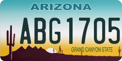 AZ license plate ABG1705