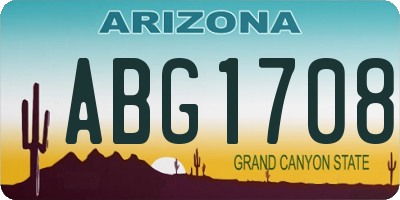 AZ license plate ABG1708