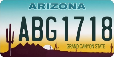 AZ license plate ABG1718