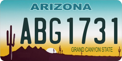 AZ license plate ABG1731