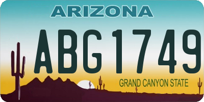 AZ license plate ABG1749