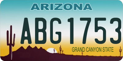 AZ license plate ABG1753