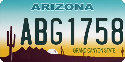 AZ license plate ABG1758