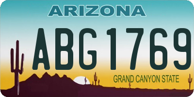 AZ license plate ABG1769