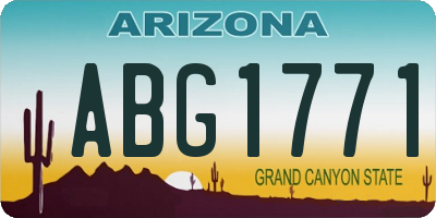 AZ license plate ABG1771