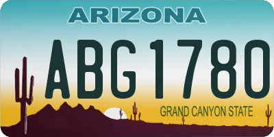 AZ license plate ABG1780