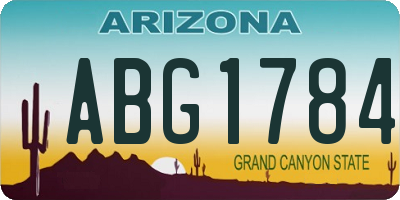 AZ license plate ABG1784