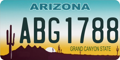 AZ license plate ABG1788