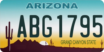 AZ license plate ABG1795