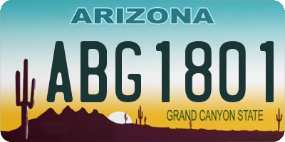 AZ license plate ABG1801