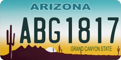 AZ license plate ABG1817