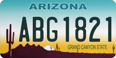 AZ license plate ABG1821