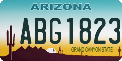 AZ license plate ABG1823