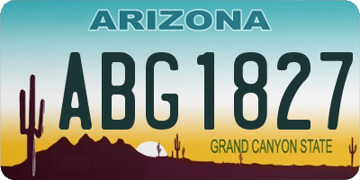 AZ license plate ABG1827