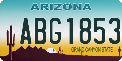 AZ license plate ABG1853