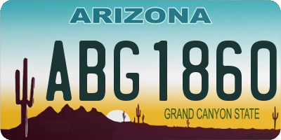AZ license plate ABG1860