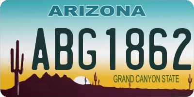 AZ license plate ABG1862