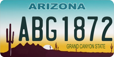 AZ license plate ABG1872
