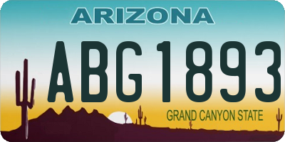 AZ license plate ABG1893