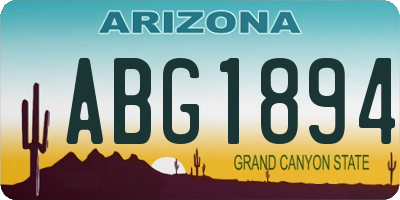 AZ license plate ABG1894