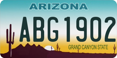 AZ license plate ABG1902