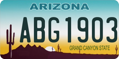 AZ license plate ABG1903