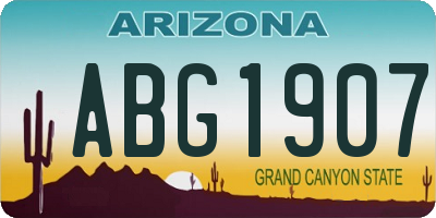AZ license plate ABG1907