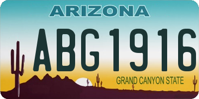 AZ license plate ABG1916