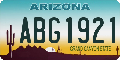 AZ license plate ABG1921
