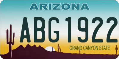 AZ license plate ABG1922