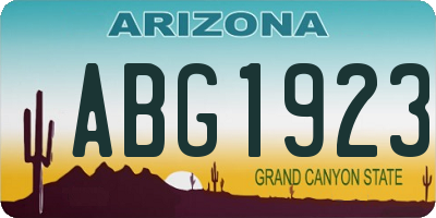 AZ license plate ABG1923