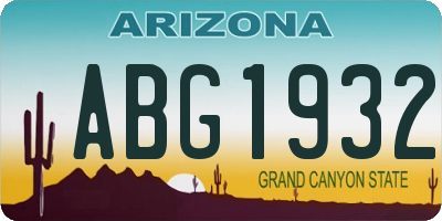 AZ license plate ABG1932
