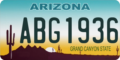 AZ license plate ABG1936
