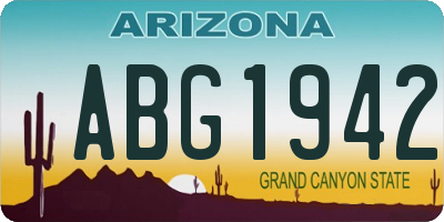 AZ license plate ABG1942