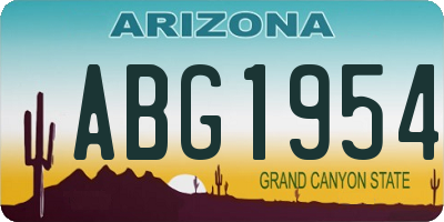 AZ license plate ABG1954