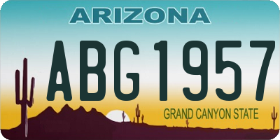 AZ license plate ABG1957