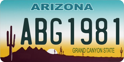 AZ license plate ABG1981