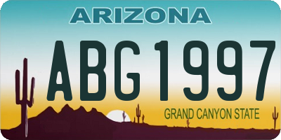 AZ license plate ABG1997