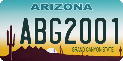 AZ license plate ABG2001