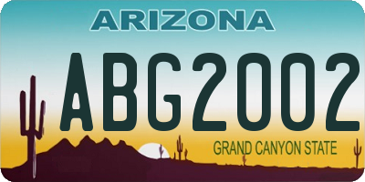 AZ license plate ABG2002